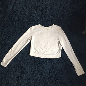 Forever 21 White Cropped Crew Neck